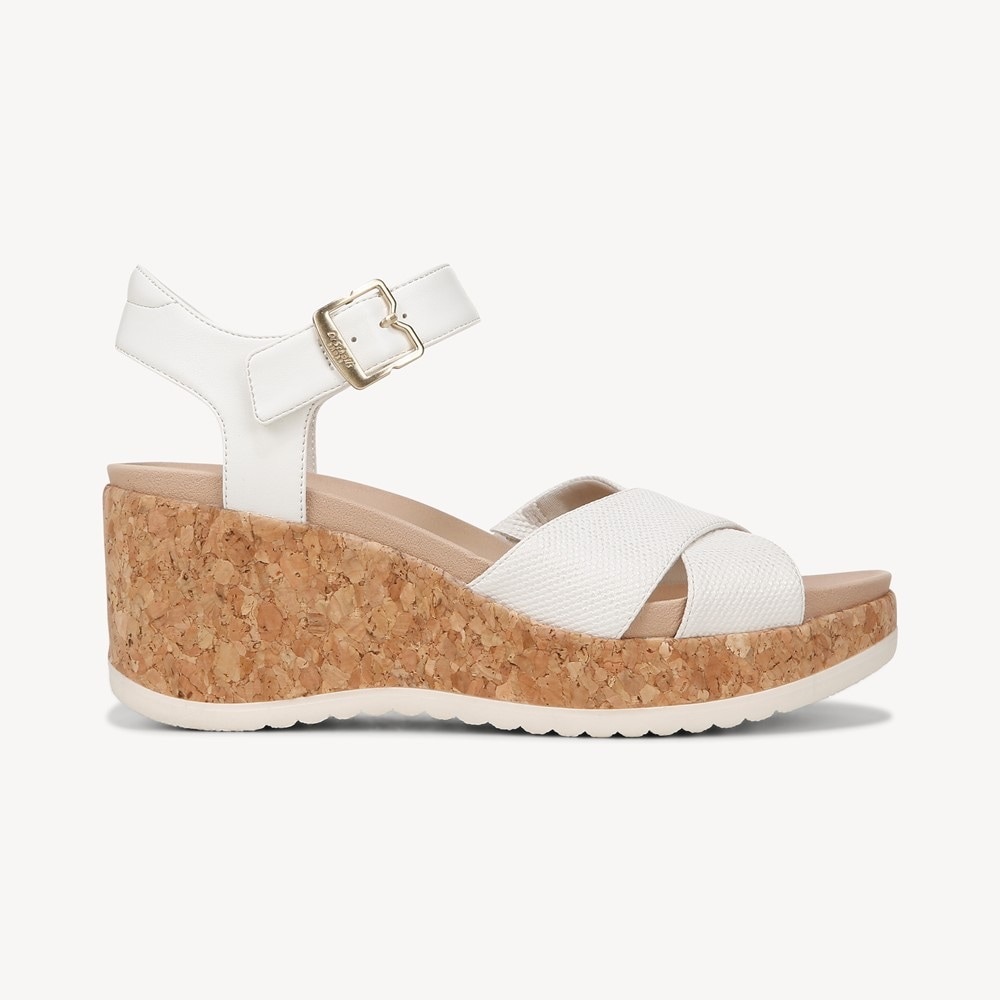 white platform wedge sandals, size 6